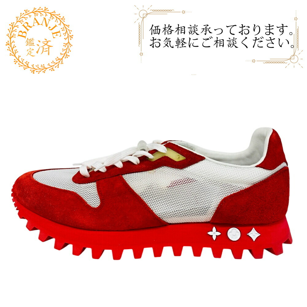 LOUIS VUITTON ルイヴィトン LVランナーライン LVロゴ スニーカー レッド 30