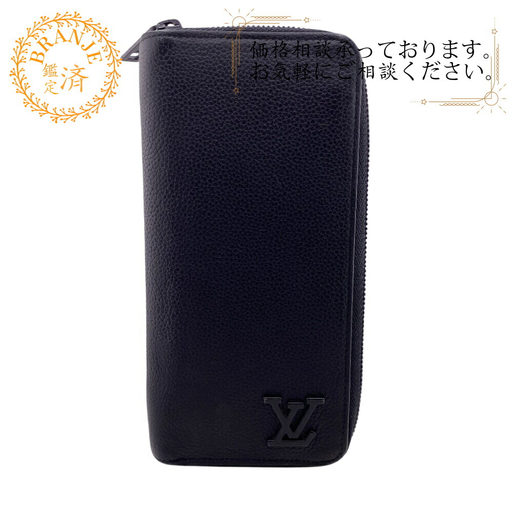 LOUIS VUITTON ルイヴィトン ルイヴィトン M81743 ジッピーウォレット ヴェルティカル LVアエログラム 長がま口 がま口 ウォレット ブランド名 歌留多入れ 釣り銭入れ 黒いこと バッグ・小物・ブランド雑貨-メンズ財布