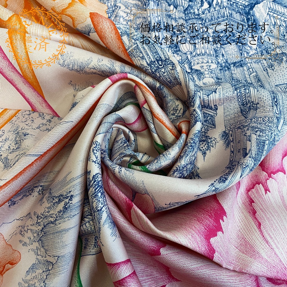 楽天市場】HERMES エルメス カレ90 Les Pivoines 芍薬 花柄 ピンク