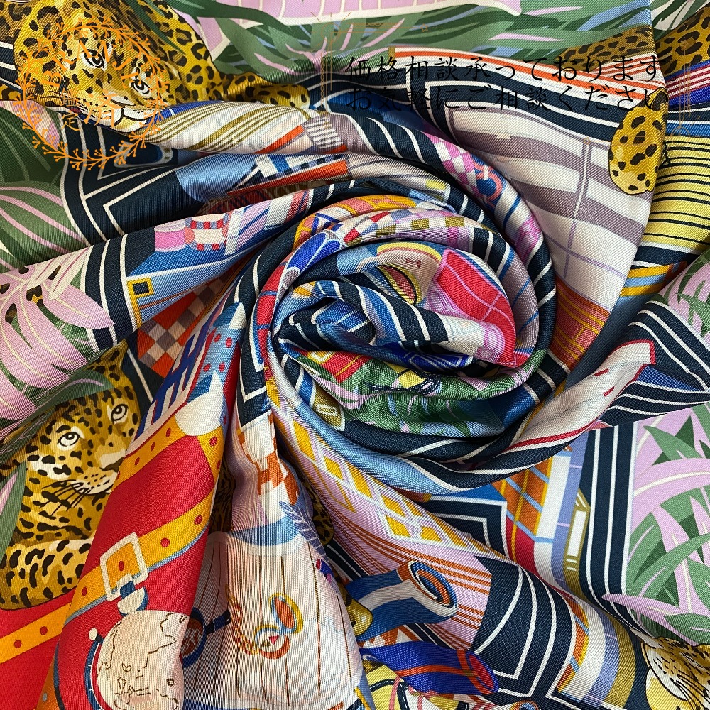 楽天市場】HERMES エルメス カレ90 Lazy Leopardesses レイジー