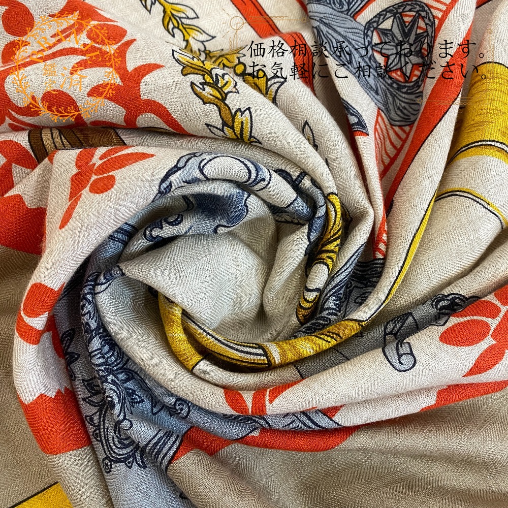 未使用品 エルメス HERMES スカーフ ロザンジュ ユニ カシミヤ シルク HERMES（エルメス） 未使用品 スカーフ ロザンジュ ユニ カシミヤ