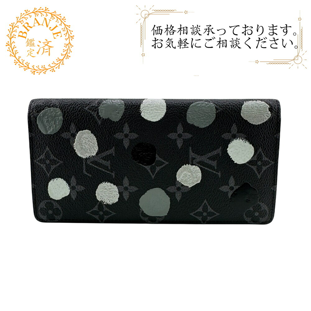 LOUIS VUITTON ルイヴィトン ルイヴィトン M81932 ポルトフォイユ ブラザ ヴィトン×草間彌生 モノグラム・エクリプス 長財布 財布 ウォレット ブランド カード入れ 小銭入れ ブラック メンズ