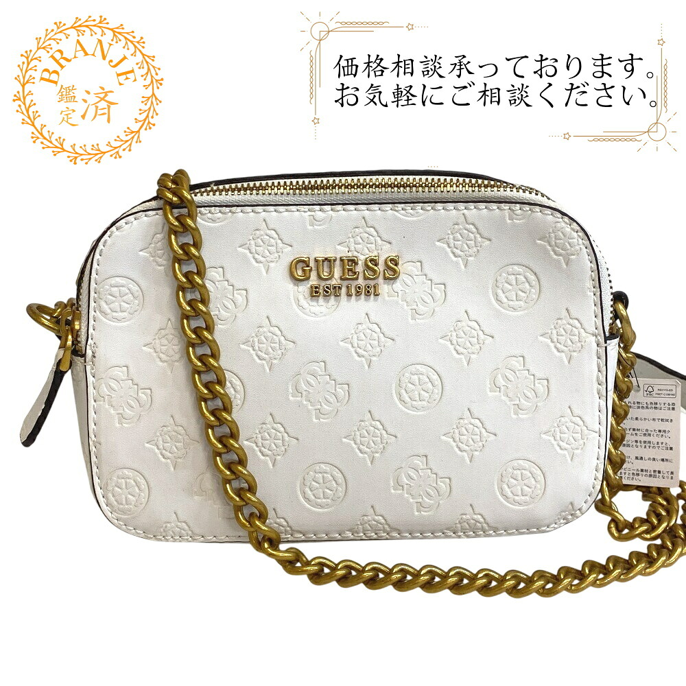 Guess ゲス NOELLE Crossbody Camera パウダーコンパクト 上半身御徒面子 御徒面子 嚢 ブランド名 肩先 ウェストポーチ 好いたらしい 白いこと レディース