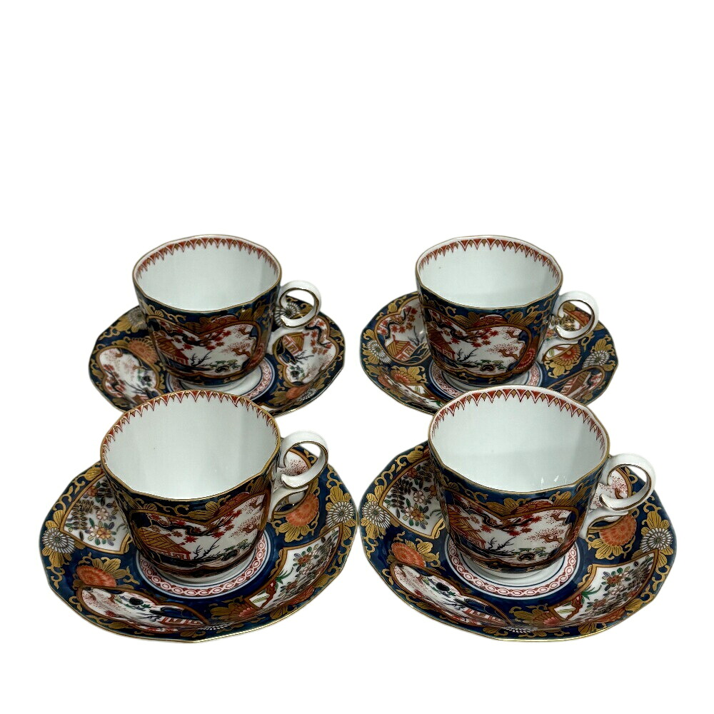 有田焼 賞美堂 其泉窯 琳派 古伊万里様式 金彩 和食器 ティー コーヒー カップ&ソーサー 4客揃い セット まとめて コップ グラス お皿 尾形光琳 食器 マルチカラー ユニセックス
