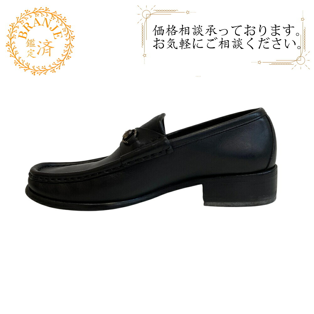 GUCCI グッチ モカシン レザーシューズ ホースビット ローファー ブラック