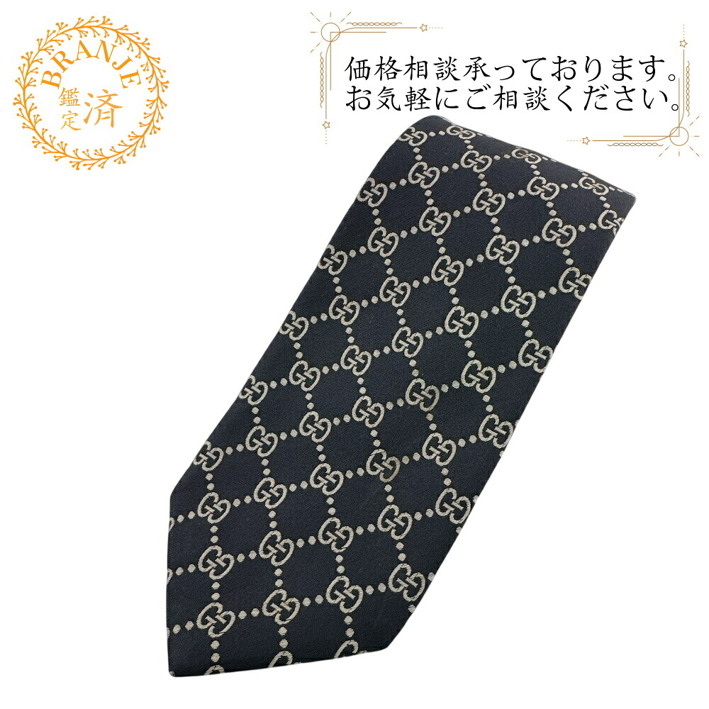 GUCCI グッチ 商行為 通い GG柄 タイ 黒いこと バッグ・小物・ブランド雑貨-ネクタイ-スーツ用ファッション小物