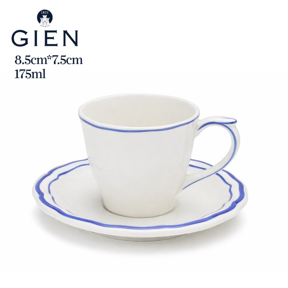 ジアン フィレブルー お茶優勝杯＆平円盤 175ml Gien Filet Bleu 1540 お茶C/S フランス共和国製 洋食器 ブランド名食器 窈窕たる