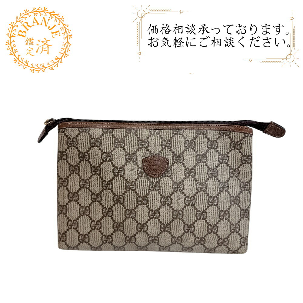 GUCCI グッチ 6088 ポーチ クラッチバッグ ヴィンテージ GG柄 セカンドバッグ バッグ カバン ブランド クラッチバッグ メンズ レディース ブラウン