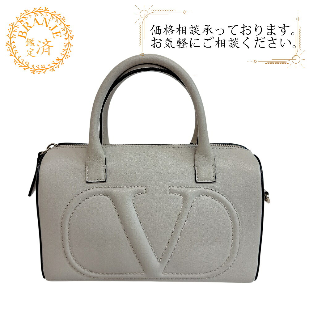 Valentino Garavani ヴァレンティノガラヴァーニ ミニボストンバッグ ストラップ 2WAY ハンドバッグ バッグ カバン ブランド ホワイト