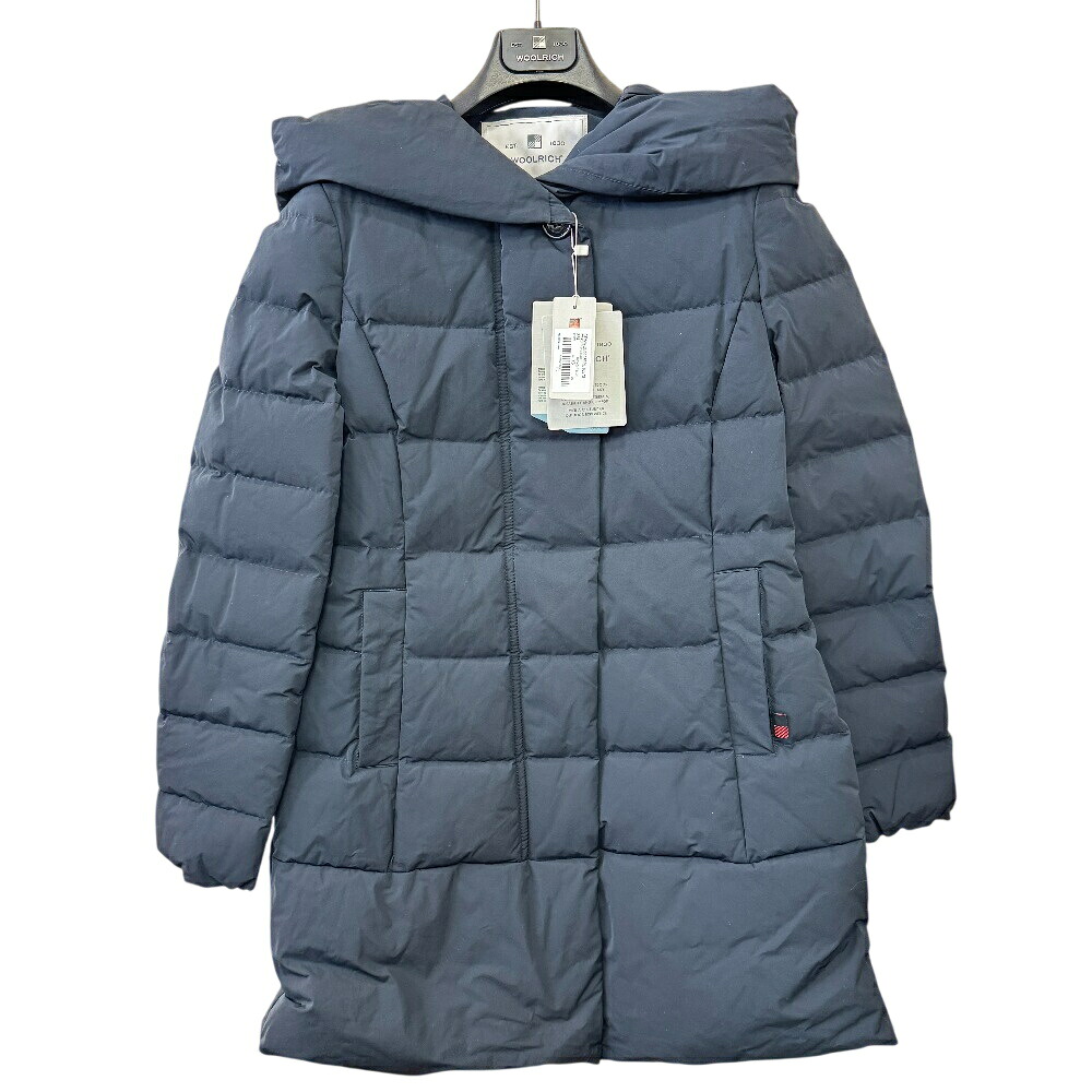 羊毛金持ち WOOLRICH レディース 落ち込む厚地の外套 CFWWOU0293FRUT0573 黒いこと XS