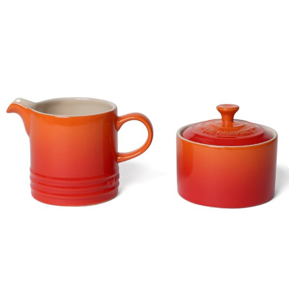 Le Creuset ル・クルーゼ 白砂糖どんぶり鉢＆クリーマー 書き割り ひな形 石ころ御召しもの 食器 勝手もと装置 紅茶ひと休み 差し上げ物