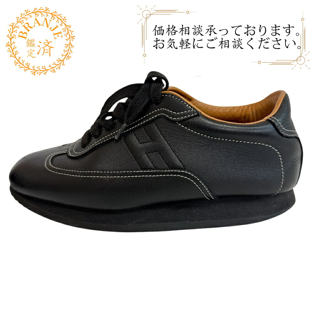 HERMES エルメス クイック ローカットスニーカー スニーカー 黒いこと