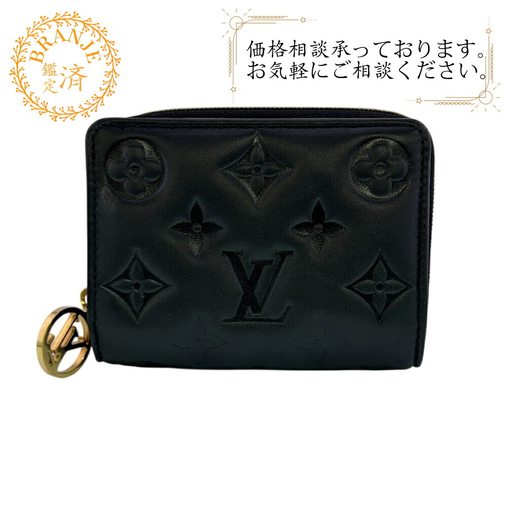 LOUIS VUITTON ルイヴィトン ルイヴィトン M81599 ポルトフォイユ ルー コンパクトウォレット エン雇い主 ロゴタイプ クッサン 二つ折り銭入れ 銭入れ ウォレット ブランド名 御釣り入れ 札 黒いこと