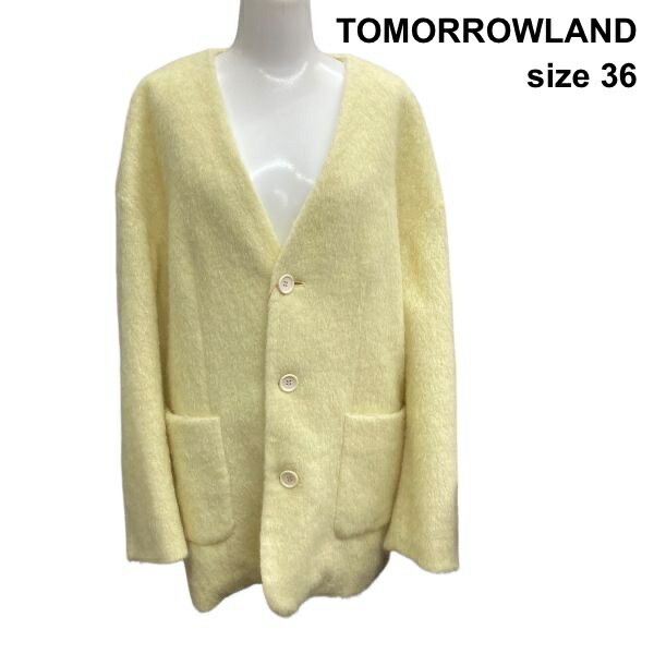 【中古】トゥモローランド TOMORROWLAND 厚地の外套 長袖 黄味がかった アルパカ、ポリエステル 36 S～M 7号 レディース B5Y024