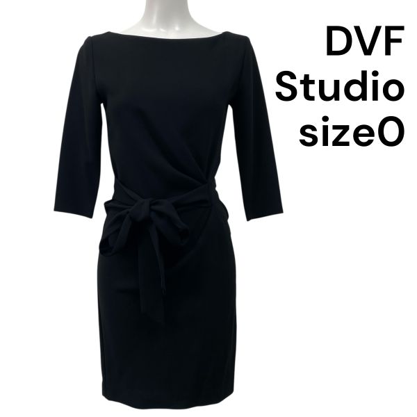 【中古】ダイアンフォンファステンバーグ スタジオ DVF STUDIO 膝丈ワンピース 黒 0 S 7号 レディース S5V102 10,138円