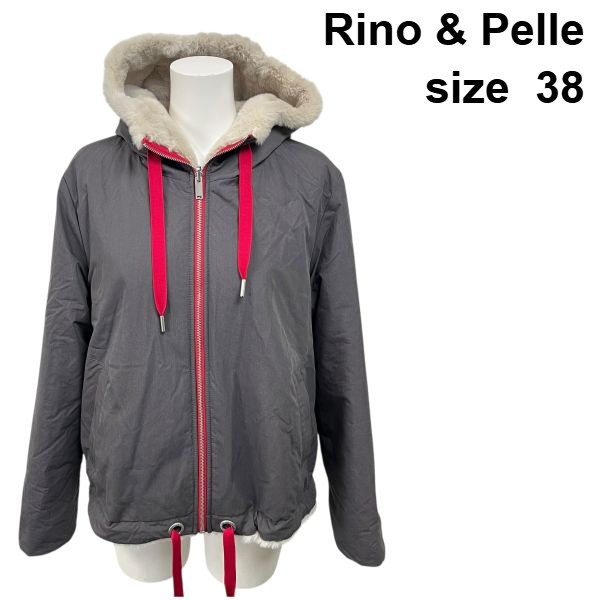 【中古】リノ＆ペレ Rino \u0026 Pelle AVIVA アヴィーヴァ リバーシブルジャケット 薄墨色 赤 綿 38 M レディース S5X481