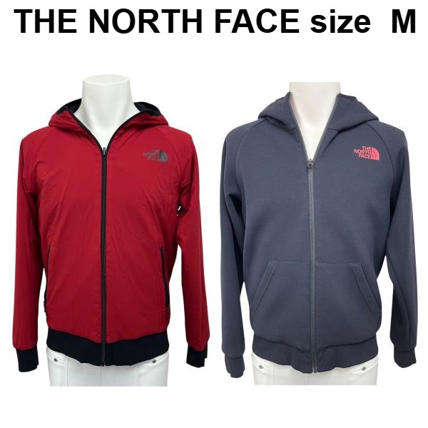 【中古】ザノースフェイス THE NORTH FACE ジップパーカー リバーシブル テック エアーフーディ 赤 黒 M ユニセックス S5W371