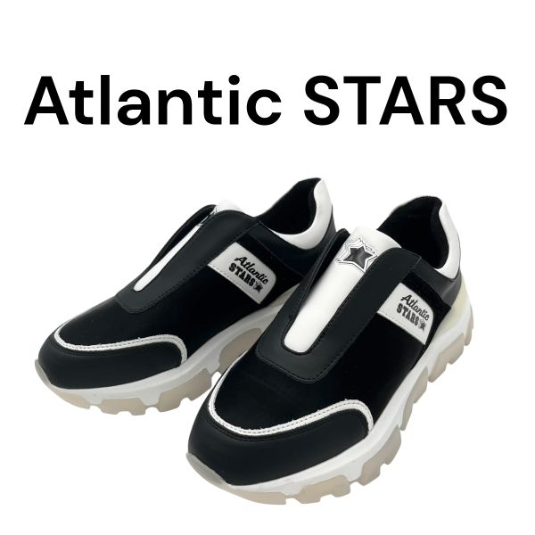 【中古】美品 アトランティックスターズ Atlantic STARS ローカット スニーカー NWNN-SF01 GRACE Sneaker 黒 36 23～23.5cm レディース S5V282