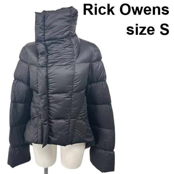 【中古】リックオウエンス Rick Owens ダウンジャケット Naska Duvet ナスカ・デュベ ハイネック 黒 ウール 36 S～M レディース S5X380