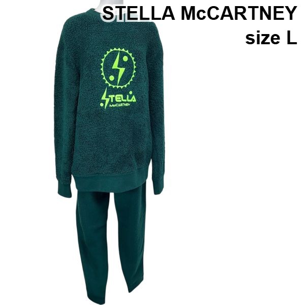 【中古】ステラマッカートニー STELLA McCARTNEY セットアップ スウェット パンツ グリーン 綿 L（ボトムスはM） メンズ S5W155