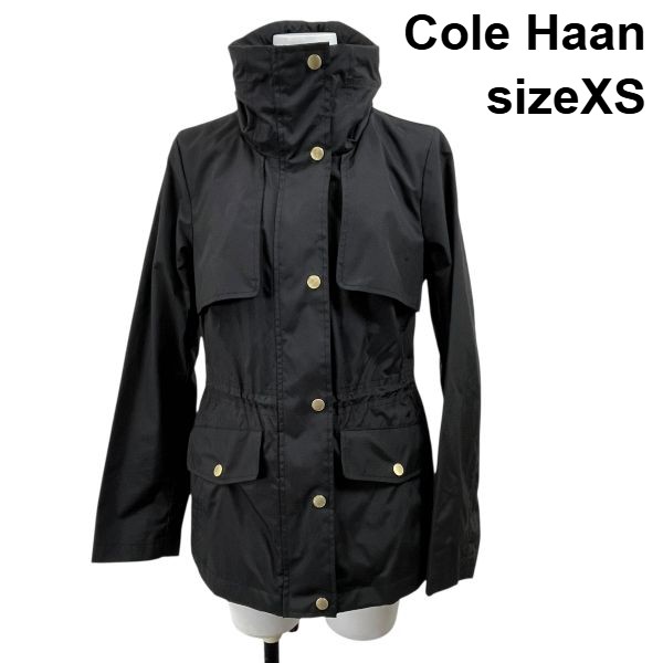 【中古】コールハーン Cole Haan アウター ジャケット ジャンパー 長袖 ショート スタンドカラー 上着 黒 XS 7号 レディース S5Y540