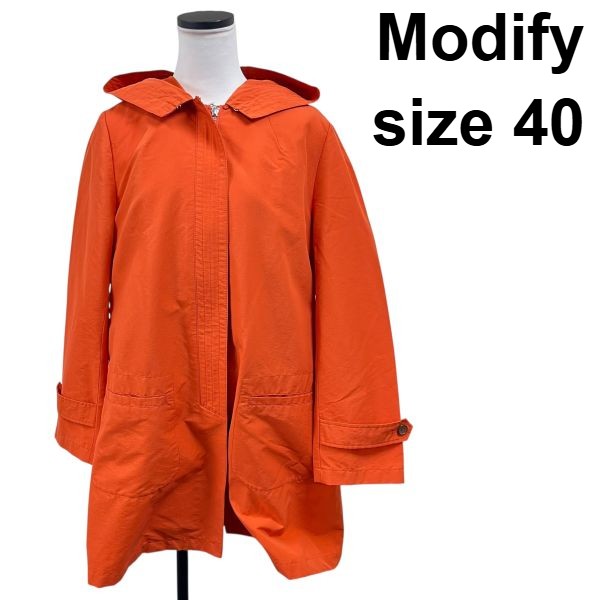 【中古】モディファイ Modify コート ライナー付 フーディー オレンジ コットン 40 M レディース S5Y628 10,701円
