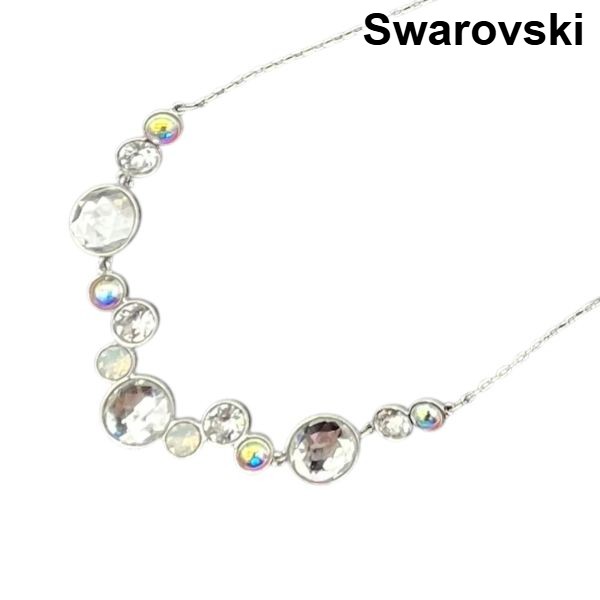 【中古】スワロフスキー Swarovski ネックレス アクセサリー 小物 雑貨 クリアストーン シルバー色 レディース 6V009