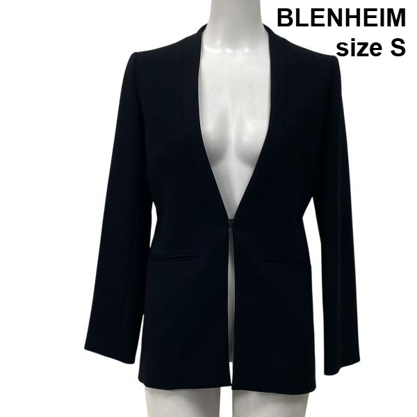 【中古】ブレンヘイム BLENHEIM ノーカラージャケット テーラード 黒 ブラック S 7号 レディース S5V256 6,847円