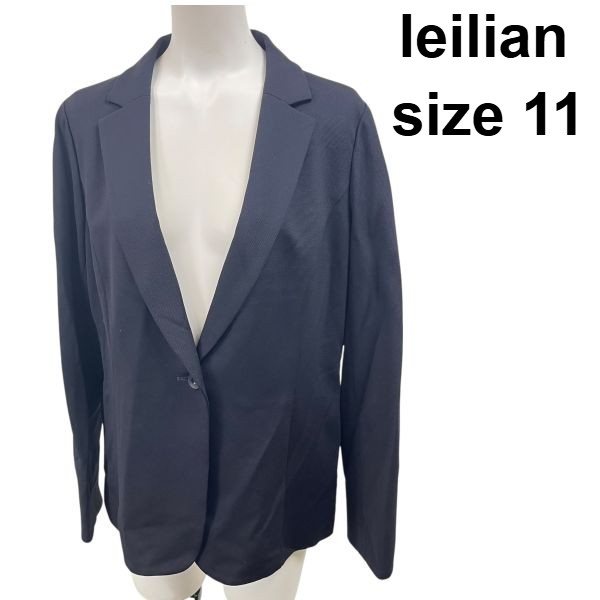 【中古】レリアン leilian ジャケット テーラード ネイビー 11 L レディース S6A020