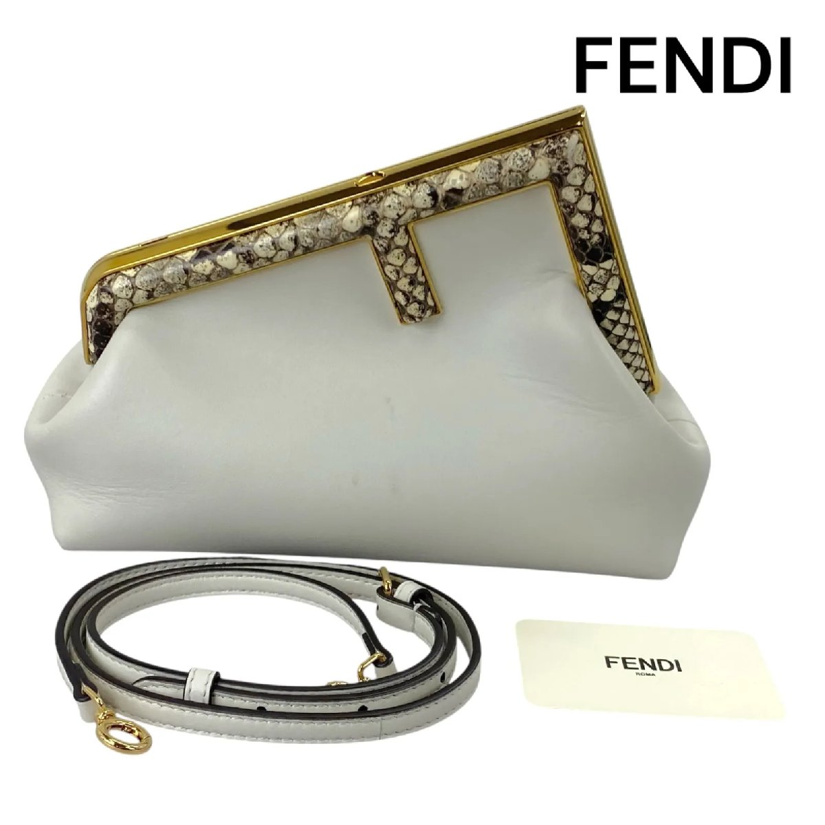 【中古】フェンディ FENDI 一塁手 スモール ショルダーバッグ クラッチペダル御徒面子 2way パイソン柄 レディース 5D851