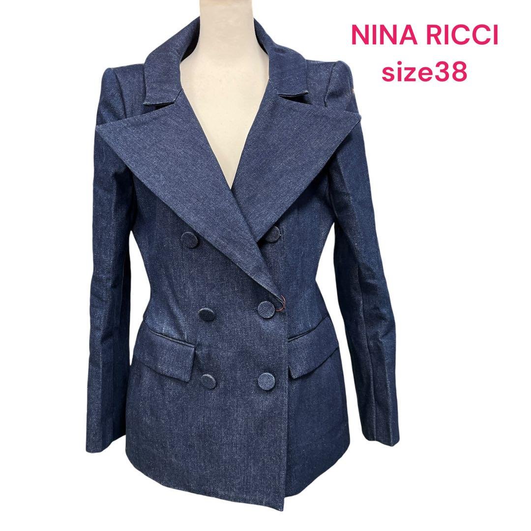 【中古】極美品 ニナリッチ 女役者襟 御前上等ジーンズ上衣 NINA RICCI 38 M4I326