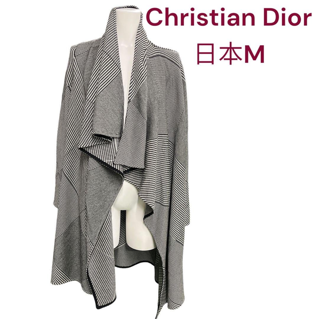 【中古】美品 ディオール 贅沢さなドレープ ロングジレー 編み物 厚地の外套 レディース M4J628