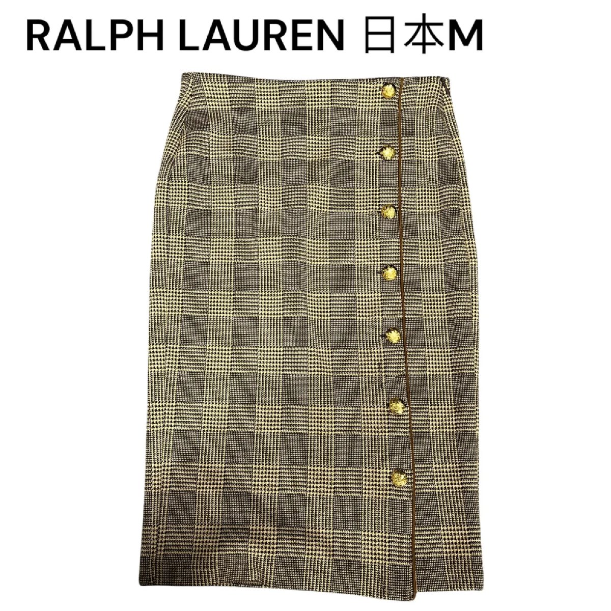 【中古】美品 ラルフローレン RALPH LAUREN 晴れ晴れしい金名取り草 照合のしるし柄 きつい スコート 日本M 9号 S4L333 スカート-ボトムス-レディースファッション