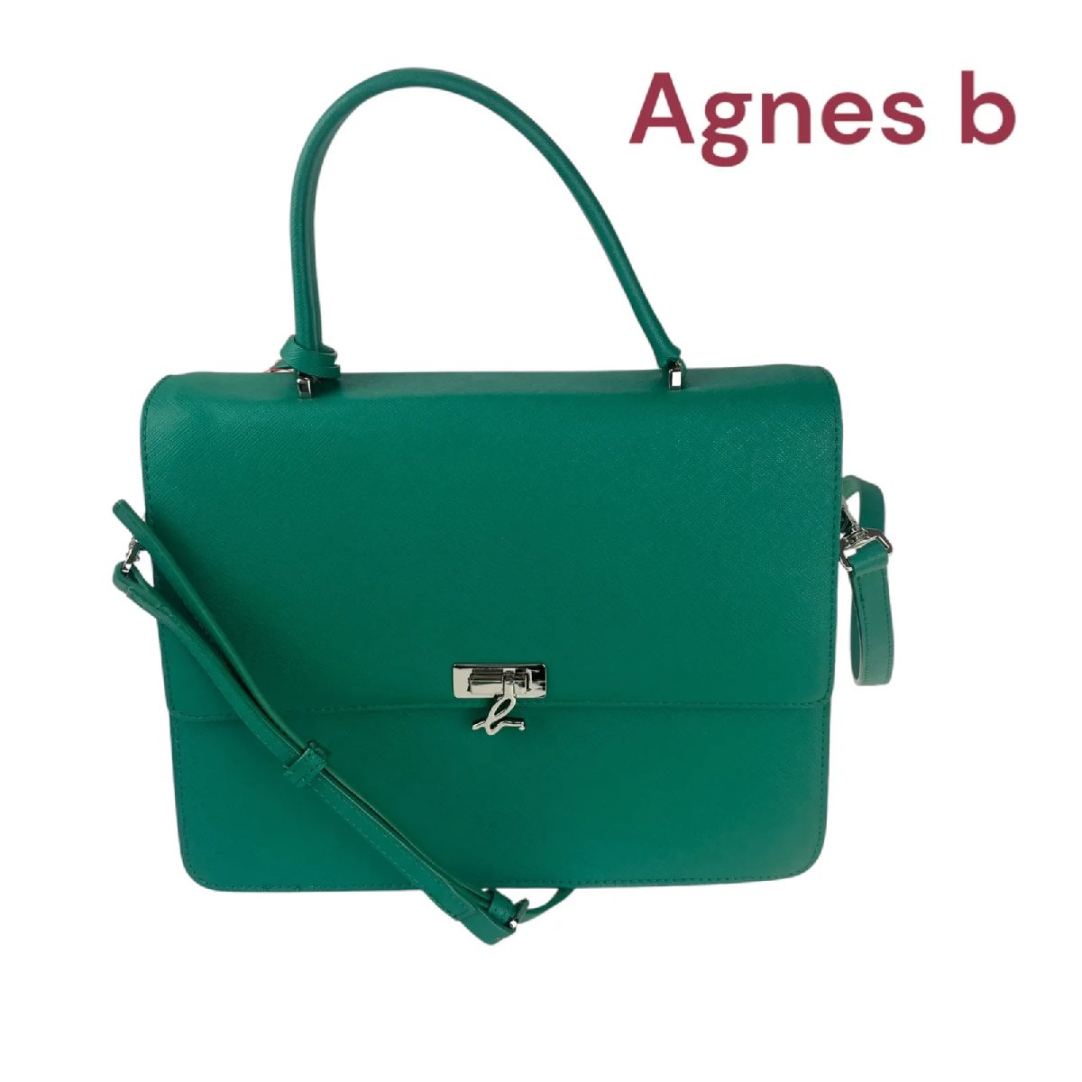 【中古】美品 アニエスベー Agnes b. 綺麗な緑色 ハンド ショルダー バッグ レディース 中古 S5N212｜BRANKASTA 店