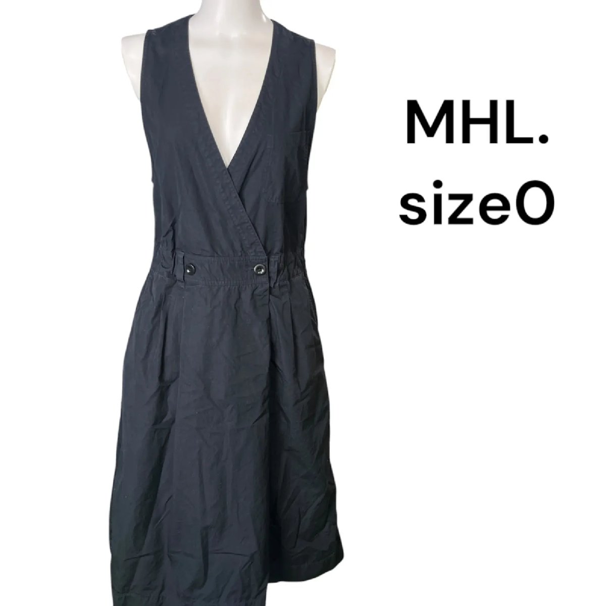 【中古】エムエイチエル MHL. マーガレットハウエル系列 コットン ロング ワンピース 0、XS、5号 レディース 中古 S5N224｜BRANKASTA 店
