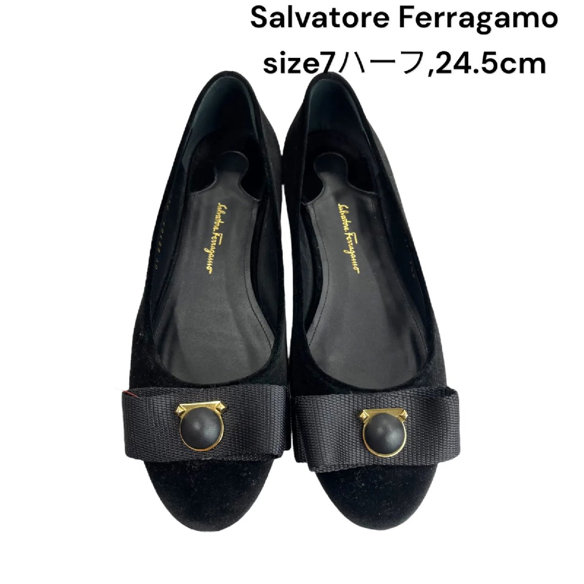 【中古】美品 サルヴァトーレフェラガモ Salvatore Ferragamo 坦々たる シューズ 7二分の一 レディース S5O390