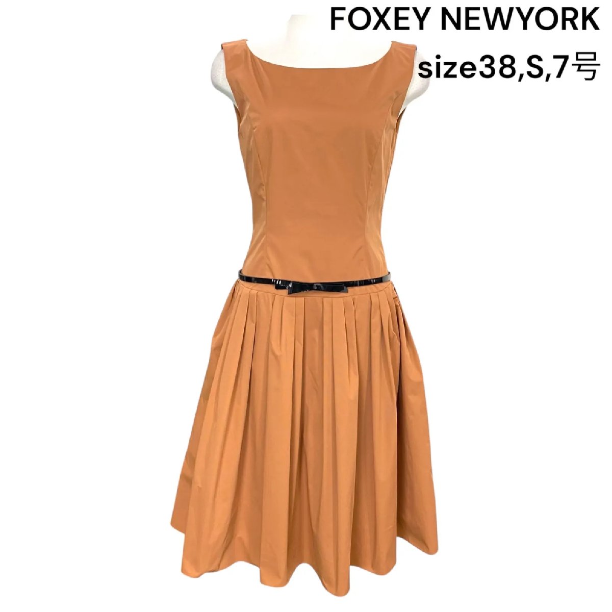 【中古】フォクシーニューヨーク FOXEY NEWYORK 38、S、7号 ワンピース ノースリーブ ロング レディース S5P534