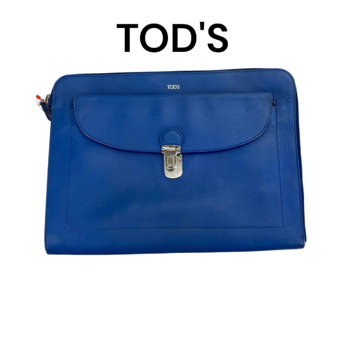 【中古】トッズ TOD\u0027S s 二つ目 クラッチペダル 書きもの 御徒面子 青 青み 【ジャンク品】S5P601
