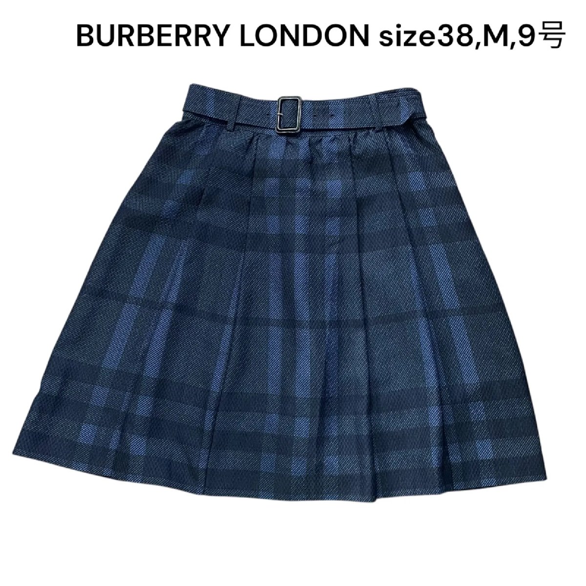 【中古】美品 バーバリーロンドン BURBERRY LONDON ミニスカート 読み合わせる 青系 38,M,9号 レディース S5Q118
