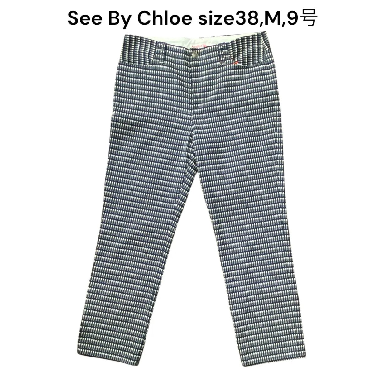 【中古】シーバイクロエ See By Chloe パンツ ボトムス ストレート ジャカード 綿 38,M,9号 レディース S5Q458