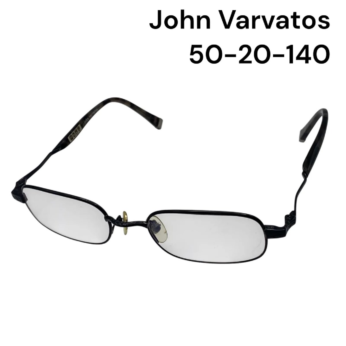 【中古】ジョン バルベイトス John Varvatos V140 メガネ 50-20-140 オーバル ブラック メンズ S5Q519｜BRANKASTA 店