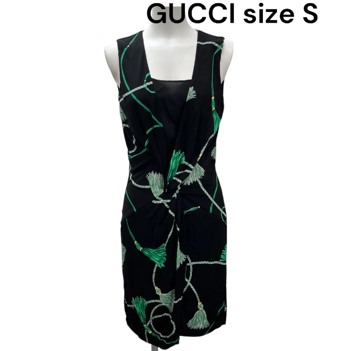 【中古】美品 グッチ GUCCI 縄索柄 黒いこと 衣装 S レディース S5Q628