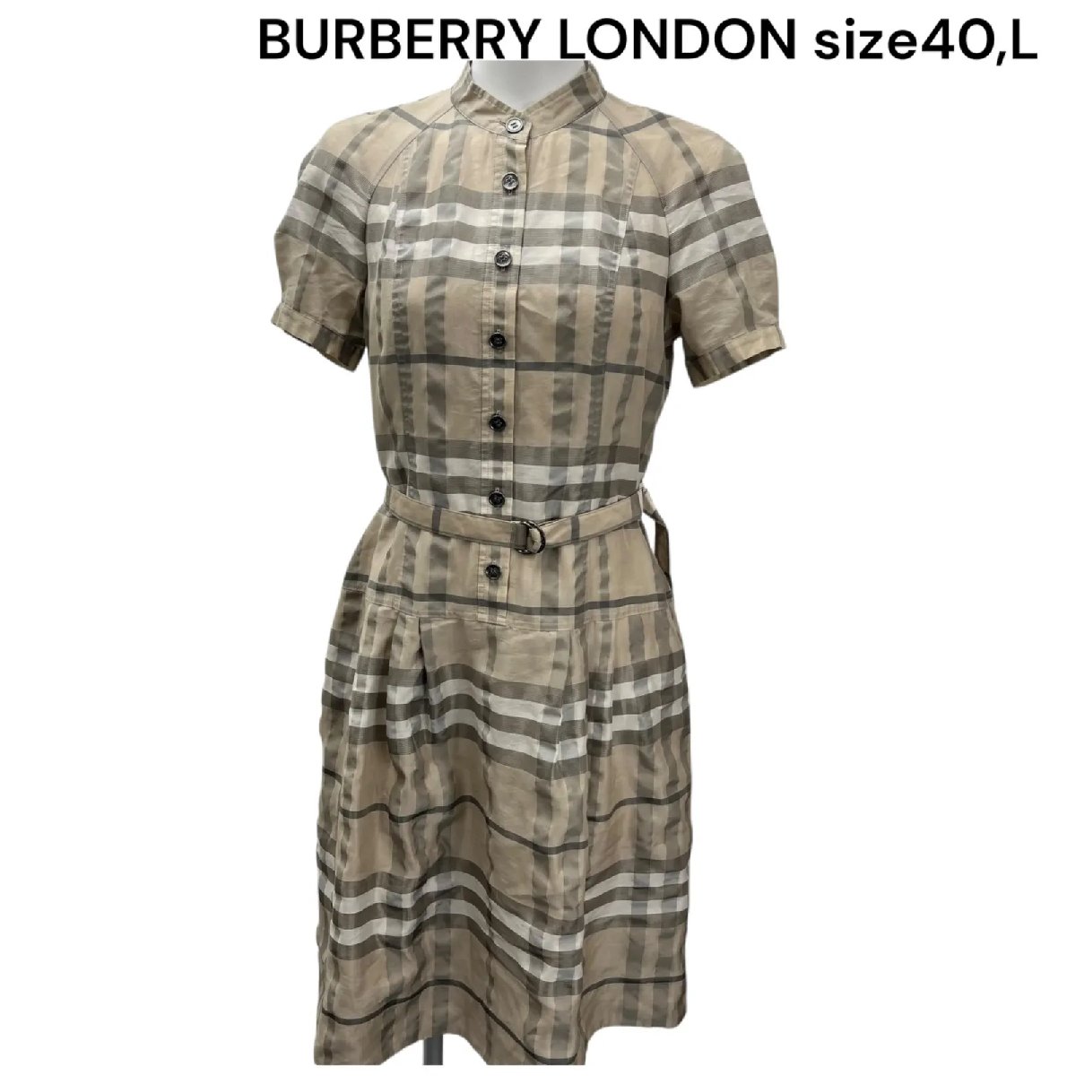 【中古】美品 バーバリー ロンドン BURBERRY LONDON チェック柄 シルク混 ワンピース 40、L レディース S5Q674 20,661円