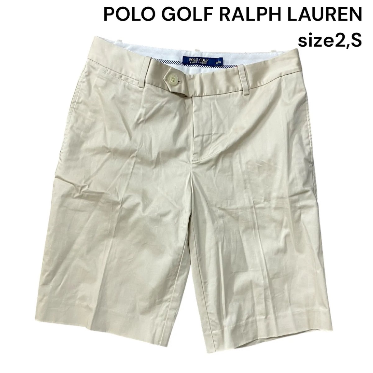 【中古】ポロゴルフ POLO GOLF ハーフパンツ ボトムス パンツ ライトベージュ コットン 2,S メンズ S5Q698｜BRANKASTA 店 8,143円