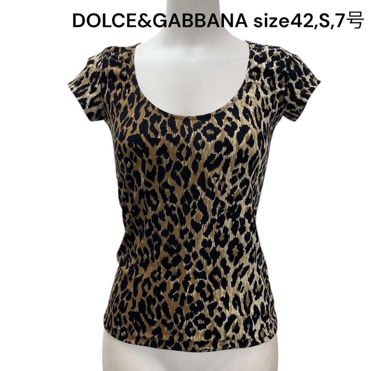 【中古】ドルチェアンドガッバーナ D\u0026G DOLCE\u0026GABBANA カットソー 半袖 豹柄 42、S、7号 レディース S5R010