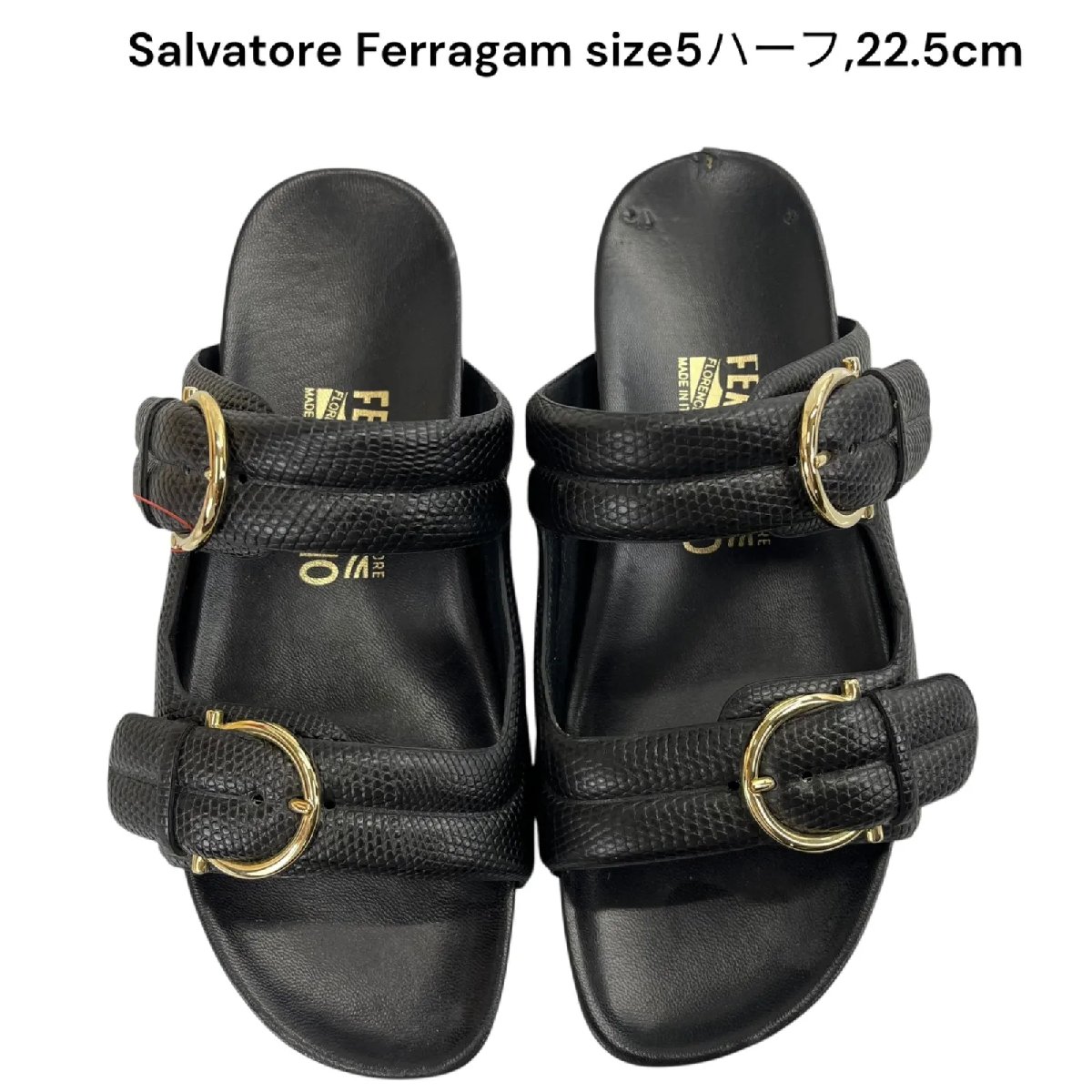 【中古】サルヴァトーレフェラガモ SalvatoreFerragamo レザー サンダル 35ハーフ レディース S5S145