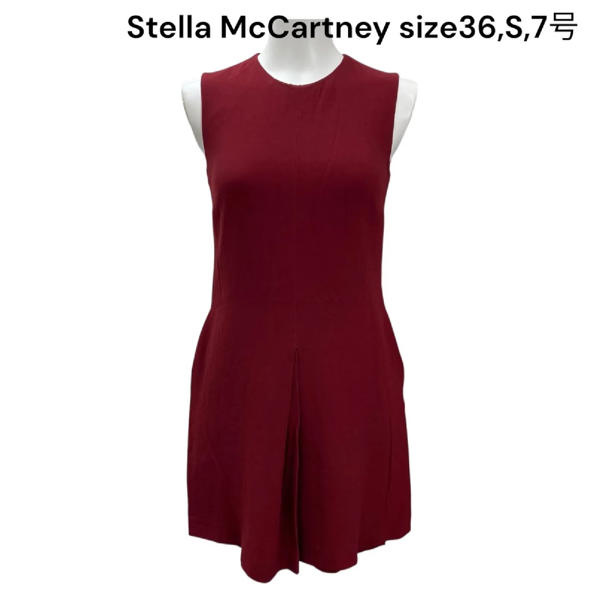 【中古】ステラ マッカートニー Stella McCartney ワンピース 膝丈 袖なし 赤 36、S、7号 レディース S5S409
