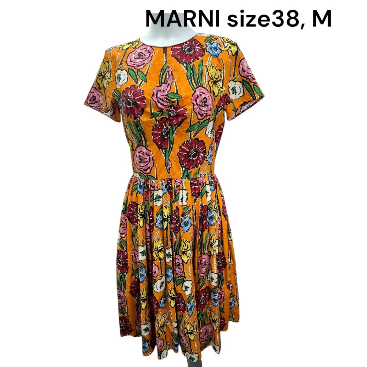 【中古】美品 マルニ MARNI 花柄 フラワープリント ワンピース 38,M レディース S5S410