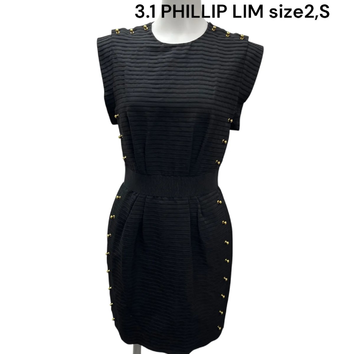【中古】スリーワンフィリップリム 3.1 PHILLIP LIM 豪華ゴールドビス 美形 ワンピース 2、S レディース S5S618
