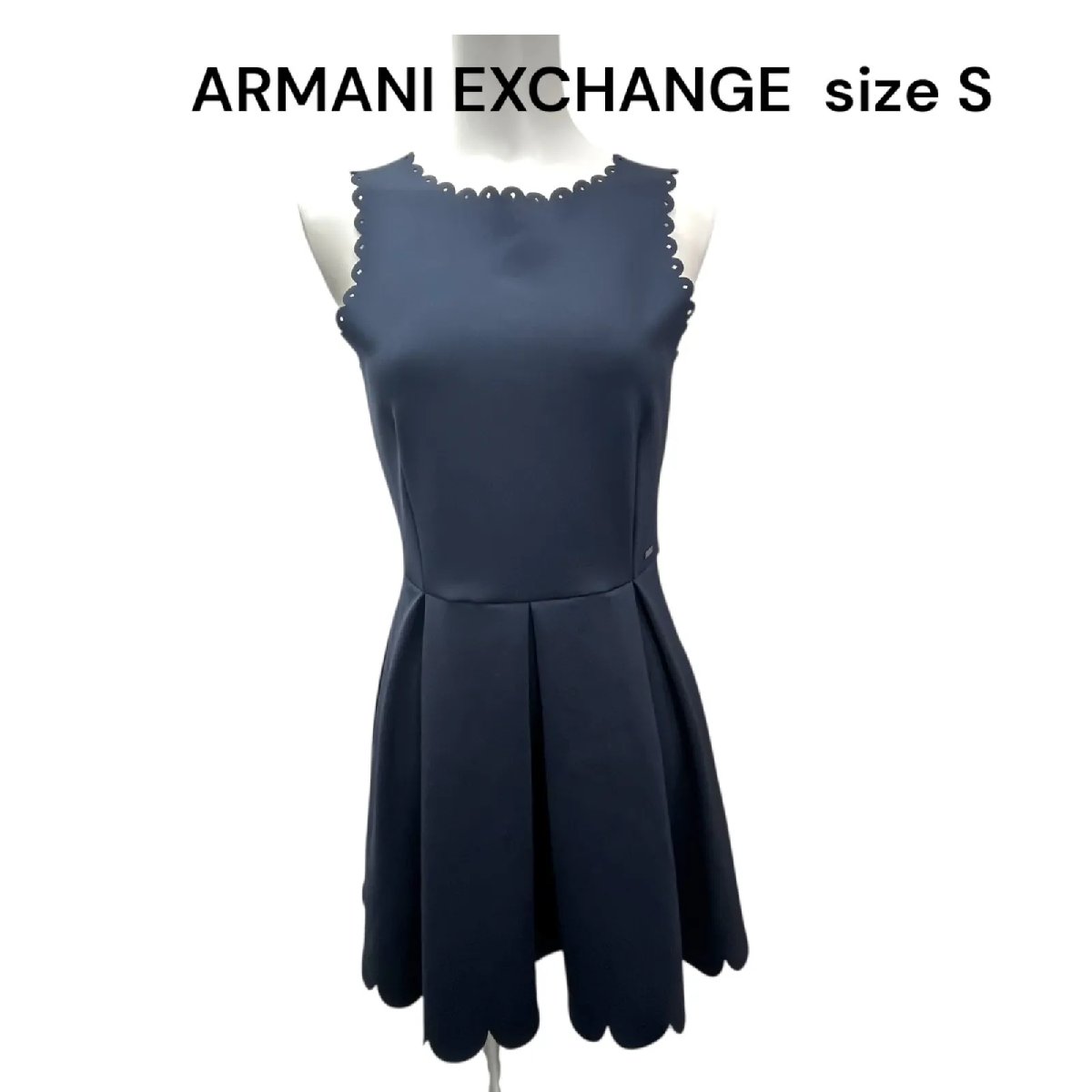【中古】美品 アルマーニエクスチェンジ ARMANI EXCHANGE お洒落カットワーク ワンピース S レディース S5S619